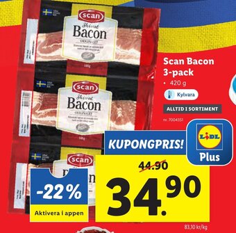 Lidl Scan Bacon 3-pack erbjuda