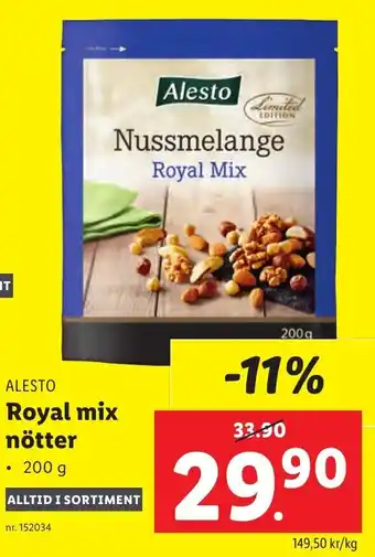 Lidl Alesto Royal mix nötter erbjuda