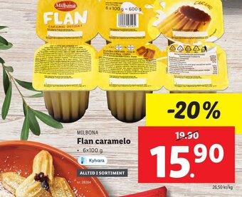 Lidl MILBONA Flan caramelo erbjuda