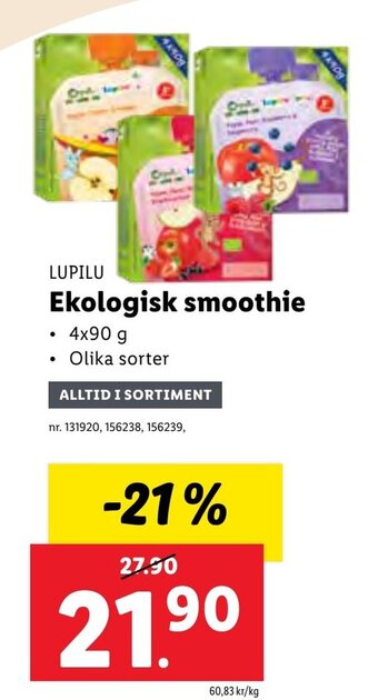 Lidl Ekologisk smoothie erbjuda