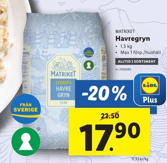 Lidl Havregryn erbjuda