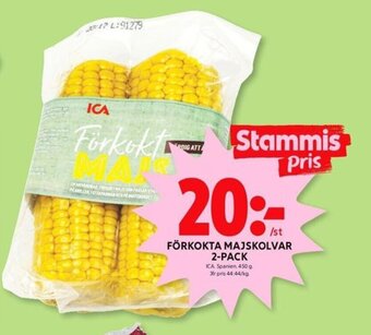 ICA Kvantum FÖRKOKTA MAJSKOLVAR 2-PACK erbjuda