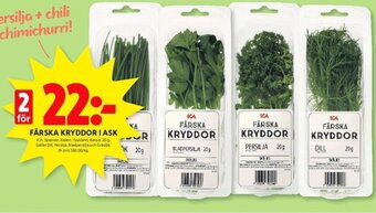 ICA Kvantum FÄRSKA KRYDDOR I ASK erbjuda