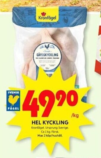 ICA Kvantum HEL KYCKLING erbjuda