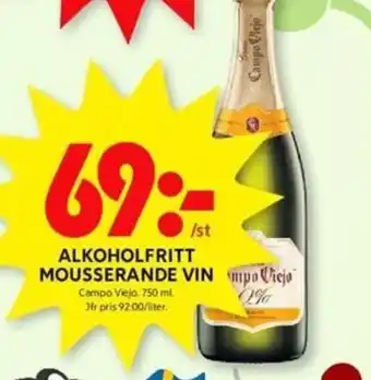 ALKOHOLFRITT MOUSSERANDE VIN