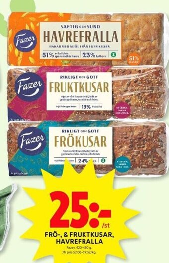 ICA Kvantum FRÖ-, & FRUKTKUSAR, HAVREFRALLA erbjuda