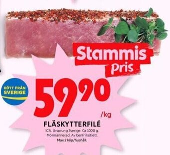 ICA Kvantum FLÄSKYTTERFILÉ erbjuda