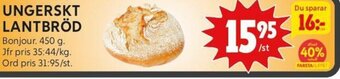 ICA Kvantum UNGERSKT LANTBRÖD erbjuda