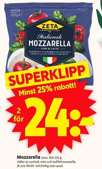 ICA Supermarket Mozzarella erbjuda