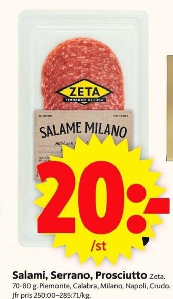 ICA Supermarket Salami, Serrano, Prosciutto erbjuda