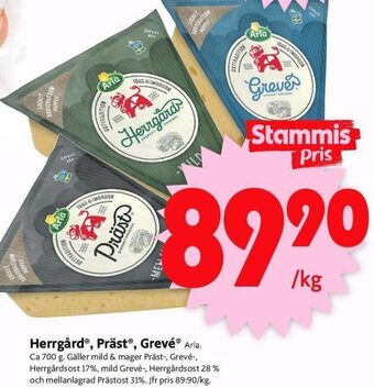 ICA Supermarket Herrgård®, Präst®, Grevé® erbjuda