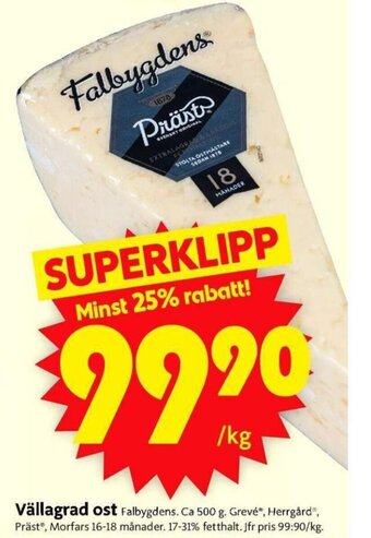 ICA Supermarket Vällagrad ost erbjuda
