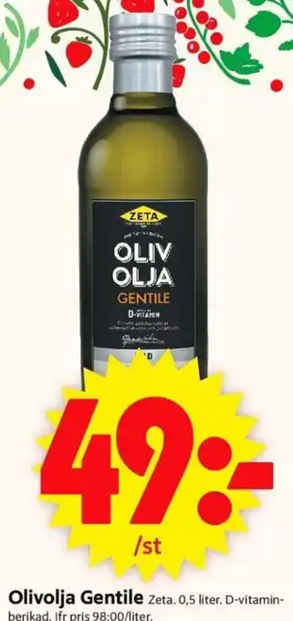 ICA Supermarket Olivolja Gentile Zeta. 0,5 liter erbjuda