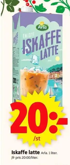 Iskaffe latte Arla. 1 liter.