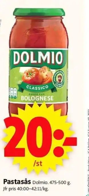 ICA Supermarket Pastasås Dolmio. 475-500 g. erbjuda