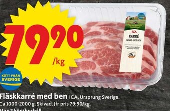 ICA Supermarket Fläskkarré med ben erbjuda