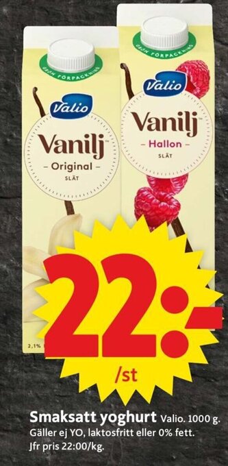 ICA Supermarket Smaksatt yoghurt valio. 1000 g. erbjuda
