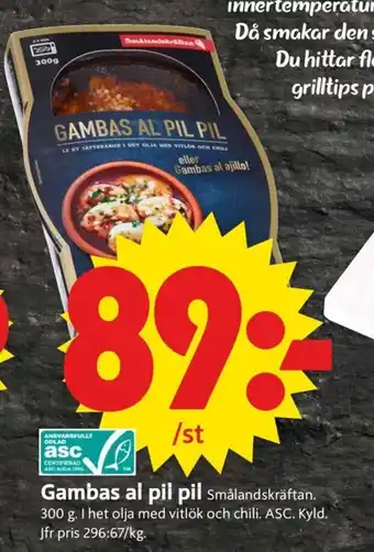 ICA Supermarket Gambas al pil pil smålandskräftan. erbjuda
