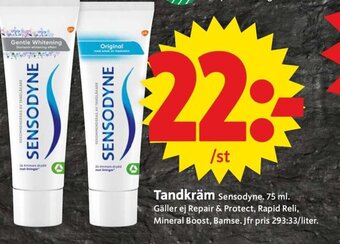 ICA Supermarket Tandkräm Sensodyne. 75 ml. erbjuda