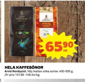 Coop Hela kaffebönor erbjuda
