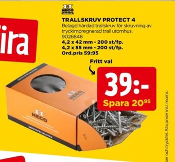 Jem&Fix Heco trallskruv erbjuda