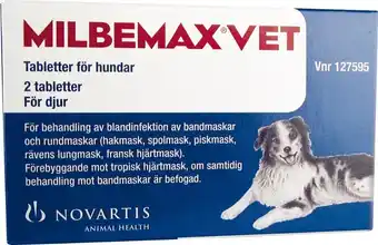 Apotek Hjärtat Milbemax vet. för hund tablett 2 st erbjuda