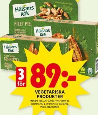 ICA Kvantum VEGETARISKA PRODUKTER Hälsans Kök. erbjuda