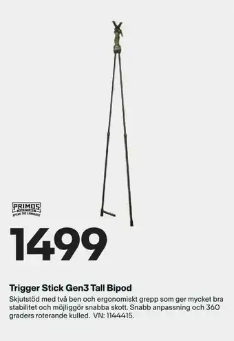 Trigger Stick Gen3 Tall Bipod