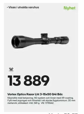 Vortex Optics Razor Lht 3-15x50 G4i Bdc