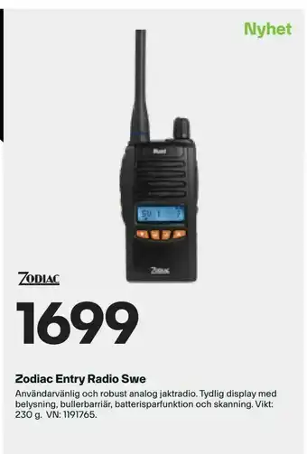 Zodiac Entry Radio Swe