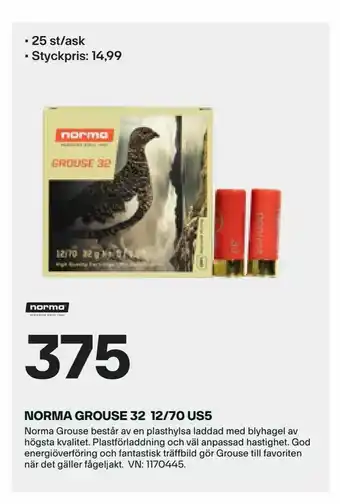 XXL Norma grouse 32 12/70 us5 erbjuda
