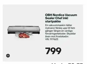 OBH Nordica Vacuum Sealer Chef inkl startpakke