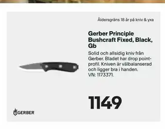 XXL Gerber Principle Bushcraft Fixed, Black, Gb erbjuda