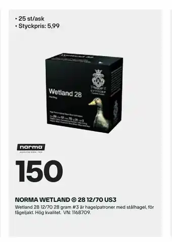 XXL Norma wetland ® 28 12/70 us3 erbjuda