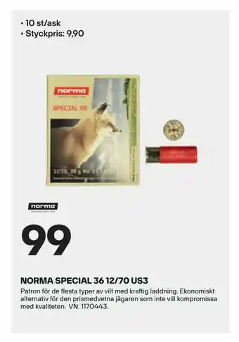 XXL Norma special 36 12/70 us3 erbjuda
