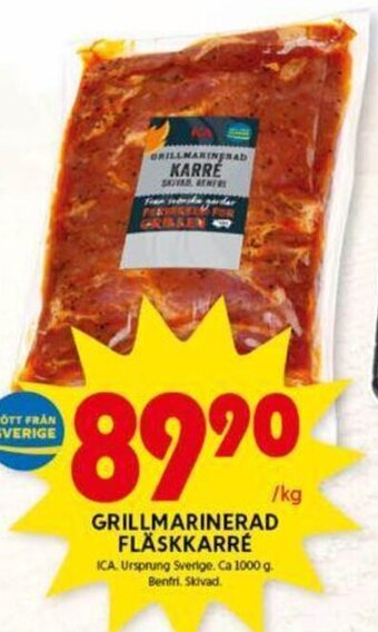 ICA Kvantum GRILLMARINERAD FLÄSKKARRÉ erbjuda