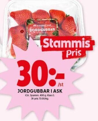 ICA Kvantum JORDGUBBAR I ASK erbjuda