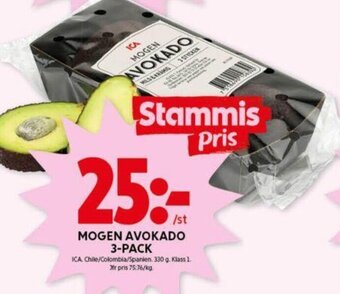 ICA Kvantum MOGEN AVOKADO 3-PACK erbjuda
