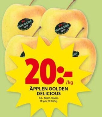 ICA Kvantum ÄPPLEN GOLDEN DELICIOUS erbjuda