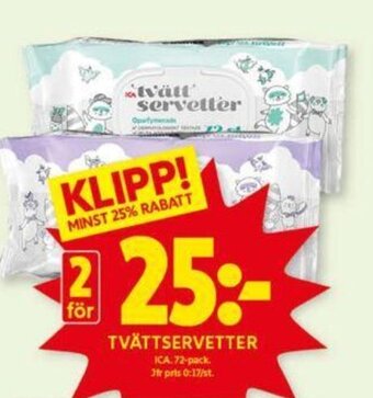 ICA Kvantum TVÄTTSERVETTER erbjuda