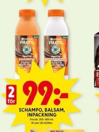 ICA Kvantum SCHAMPO, BALSAM, INPACKNING erbjuda
