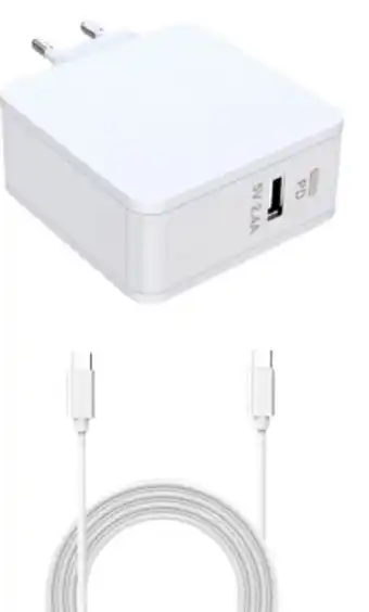 Inet Coreparts usb-c power adapter vit 90w 20v4.5a (usb-c) 5v 2.4a (usb) erbjuda