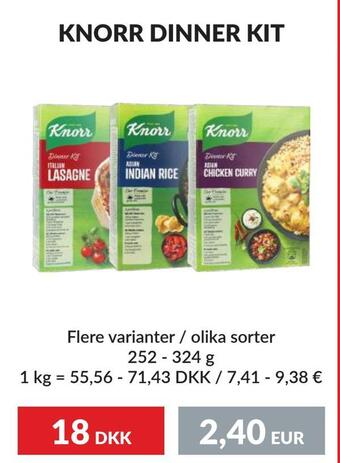Nielsen Discount Knorr dinner kit erbjuda