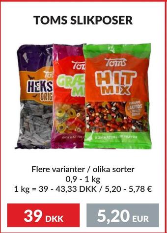 Nielsen Discount Toms slikposer erbjuda