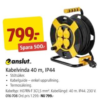 Jula Anslut kabelvinda erbjuda