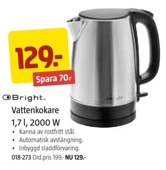 Jula Vattenkokare 1,7 l, 2000 w erbjuda