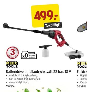 Jula Batteridriven mellantryckstvätt 22 bar, 18 v erbjuda