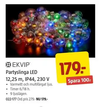 Jula Partyslinga led 12,25 m, ip44, 230 v erbjuda