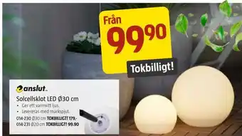 Jula Solcellsklot led ø30 cm erbjuda