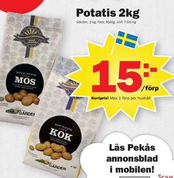 Pekås Potatis 2kg erbjuda